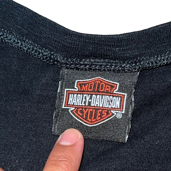 Harley Davidson Skull Angel San Diego California Motorcycle T-Shirt Black V-Neck - Picture 7 of 16